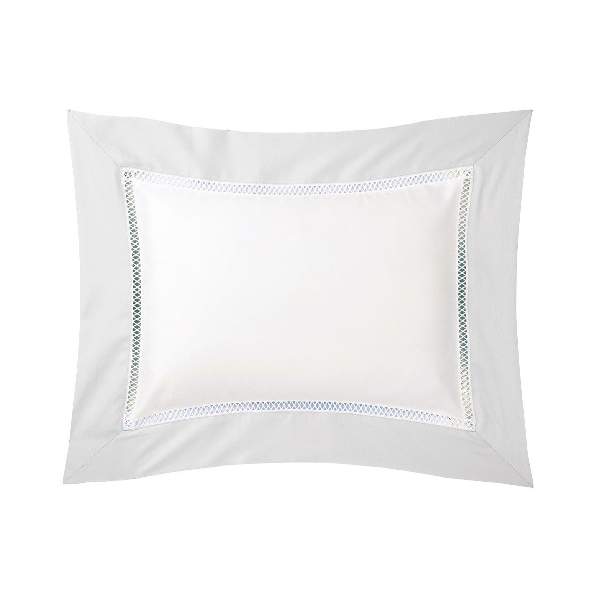 Yves Delorme - Taie d'oreiller en satin de coton gris, Walton