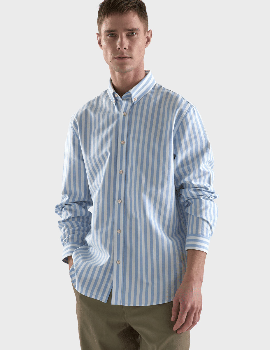 Chemise Gaspard rayée bleue