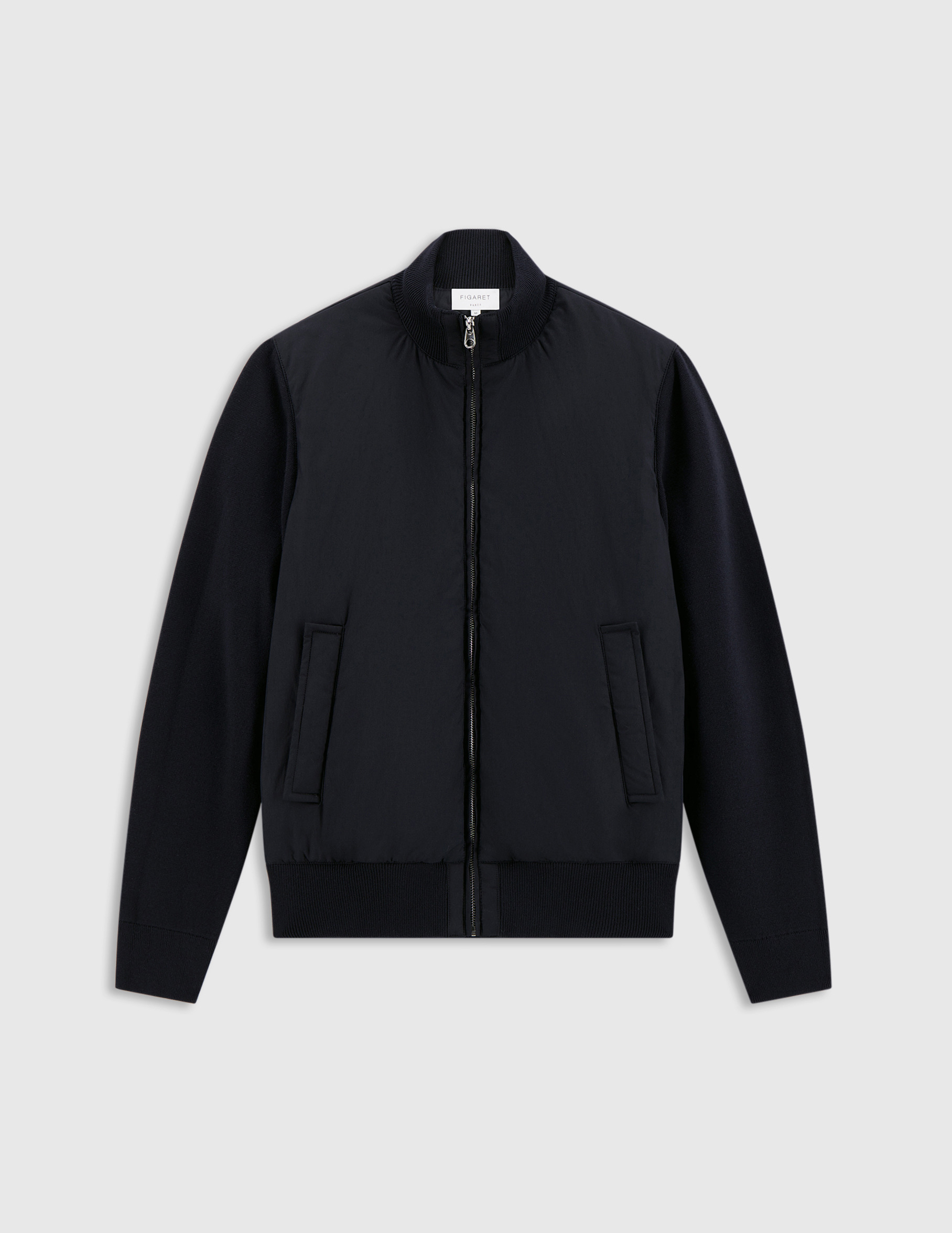 Blouson isidro bi-matière uni marine