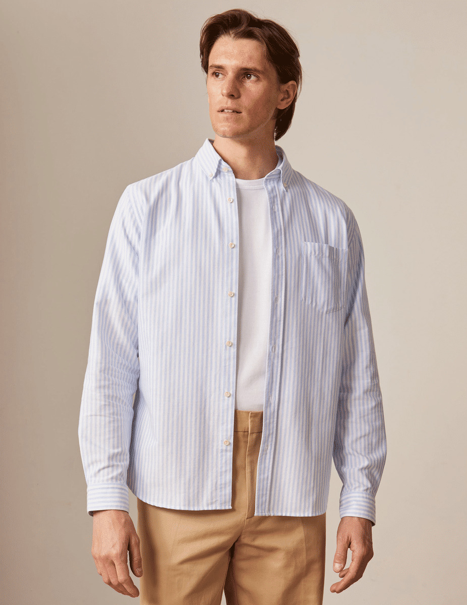 Chemise gabriel rayée bleu clair
