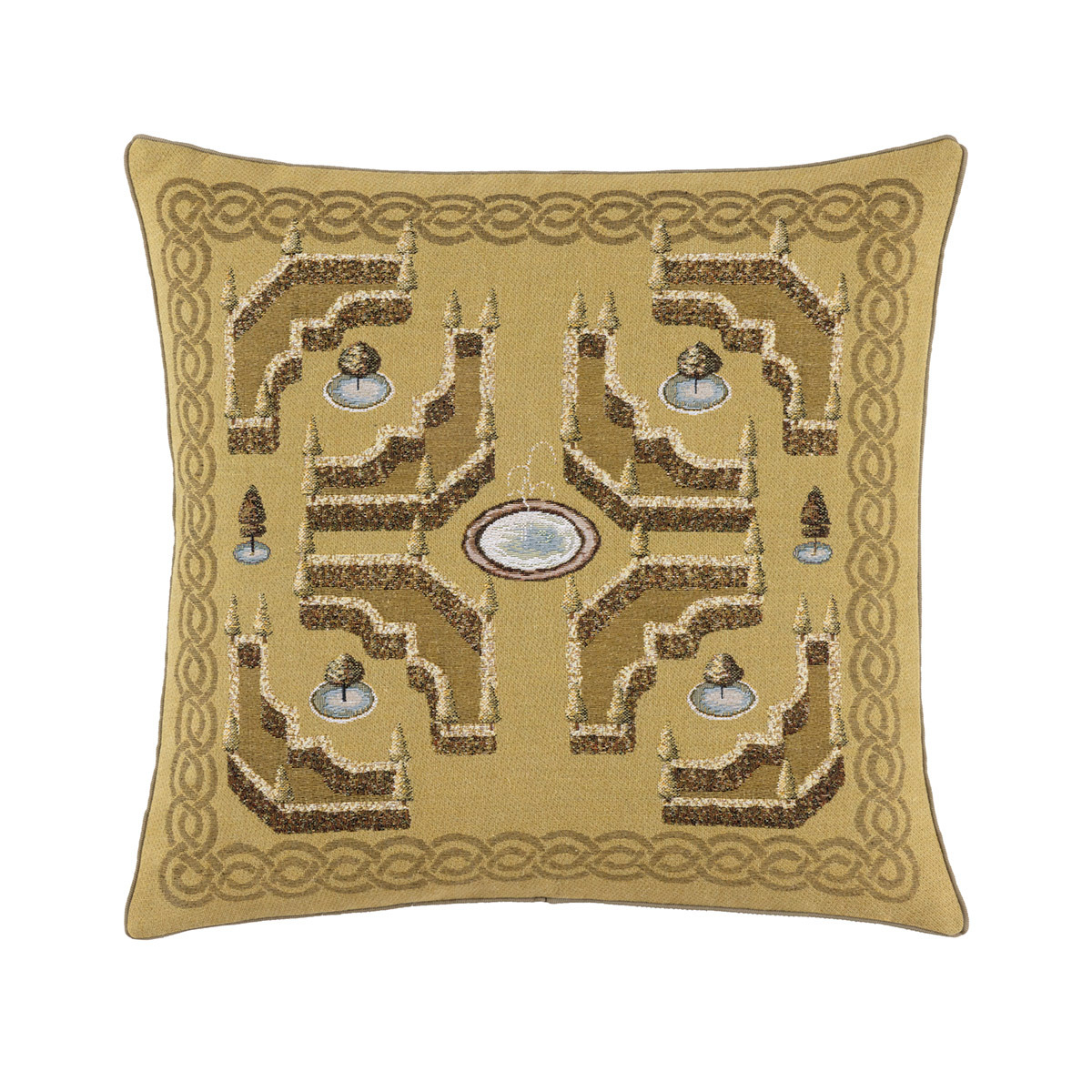 Yves Delorme - Housse de coussin en coton doré, A La Française