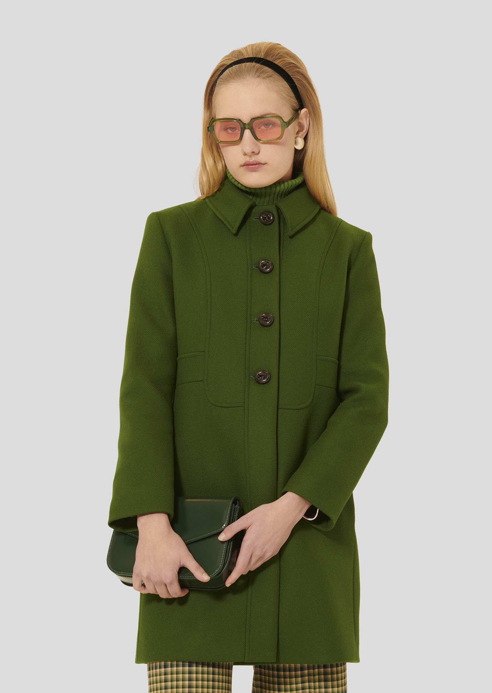 Manteau Madeline-Cactus en Laine Froide