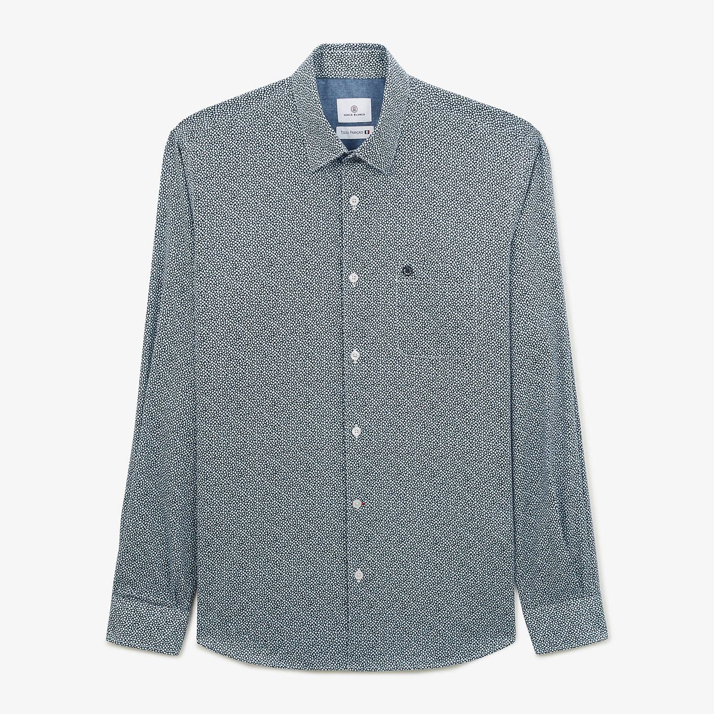 Chemise regular imprimé fantaisie bleu nuit