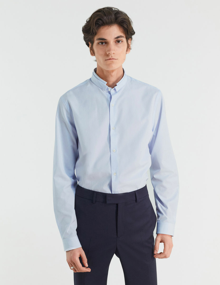 Chemise Contemporaine rayée bleue