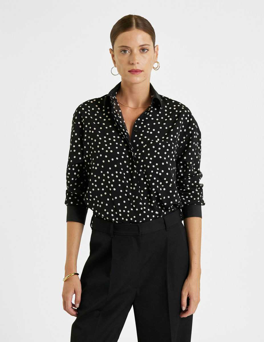 Chemise Emilie à pois noirs