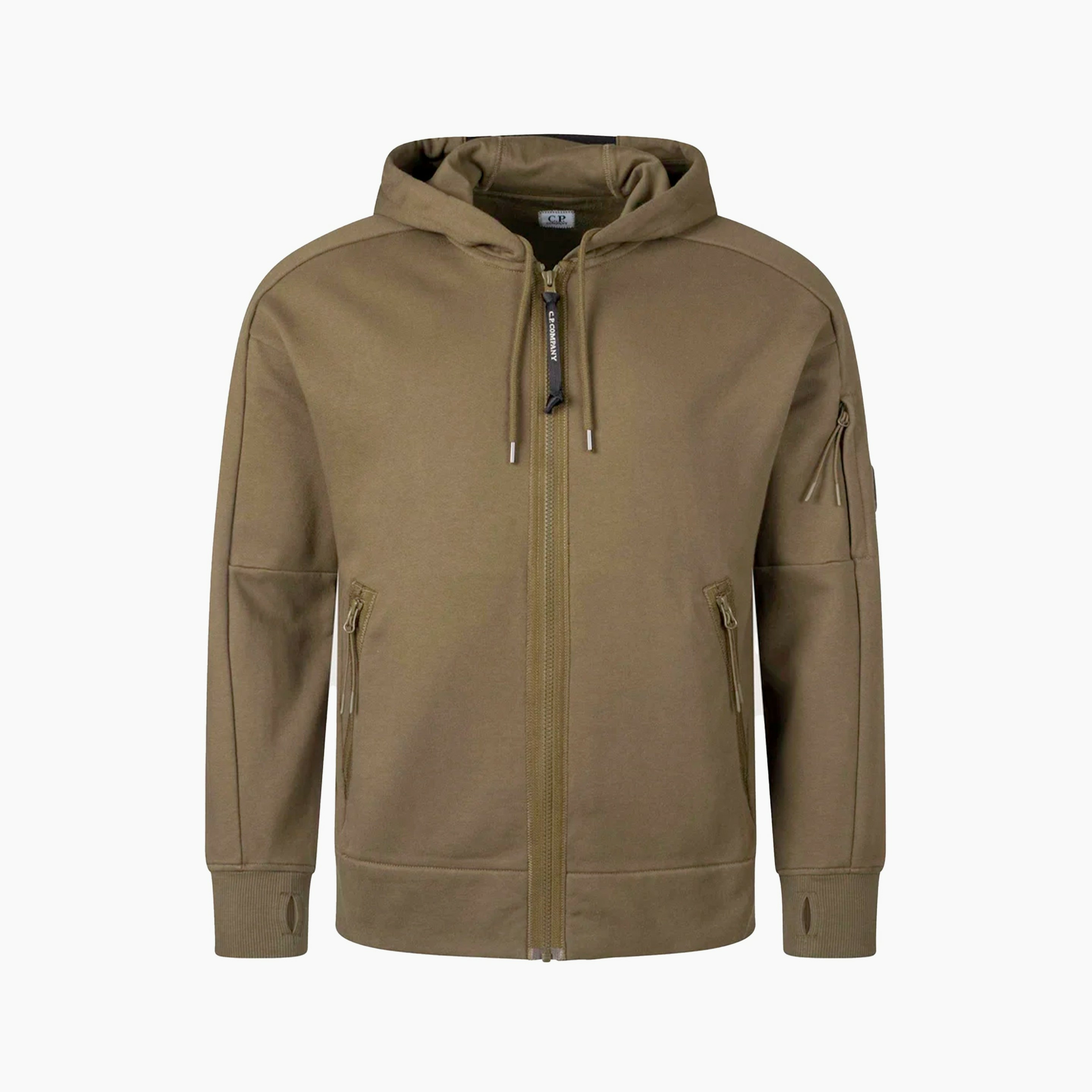 CP Company Hoodie Zip Vert Kaki