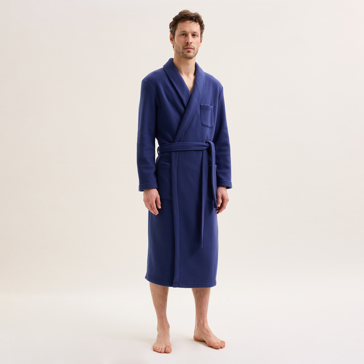 Laurence Tavernier - Peignoir long col châle en polaire, Jean