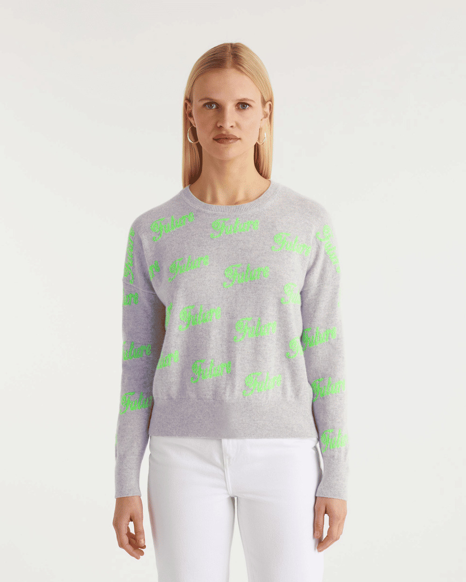 Pull Col Rond Oversize Future All-Over
