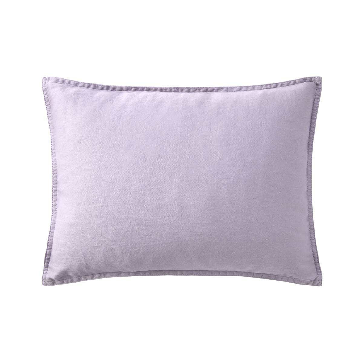 Desforges - Taie d'oreiller en satin de coton lavé rose, Palerme