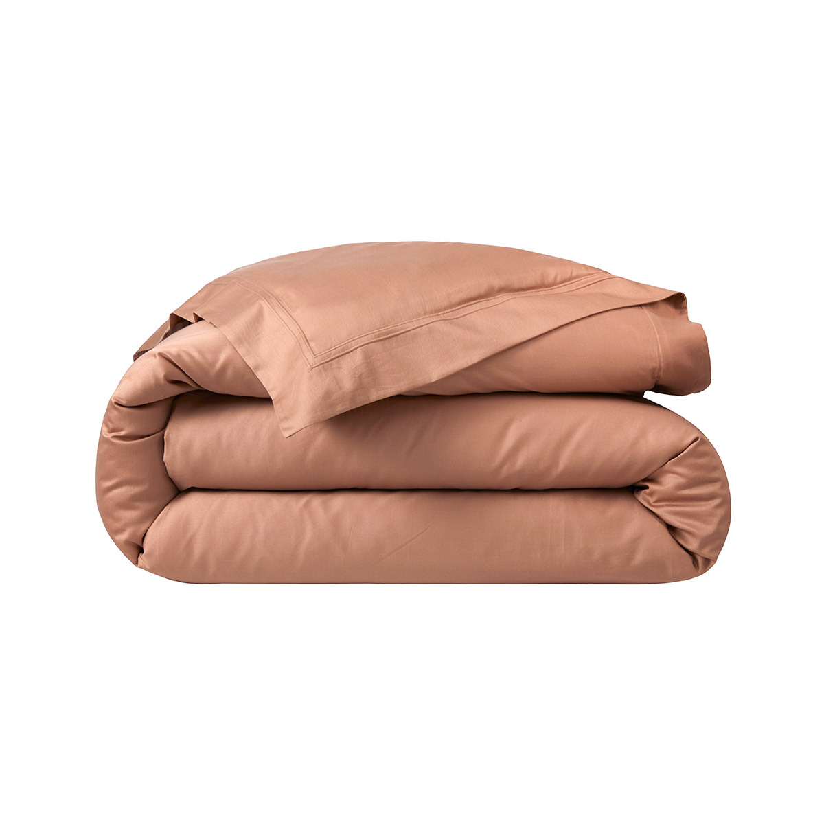 Yves Delorme - Housse de couette en satin de coton marron, Triomphe