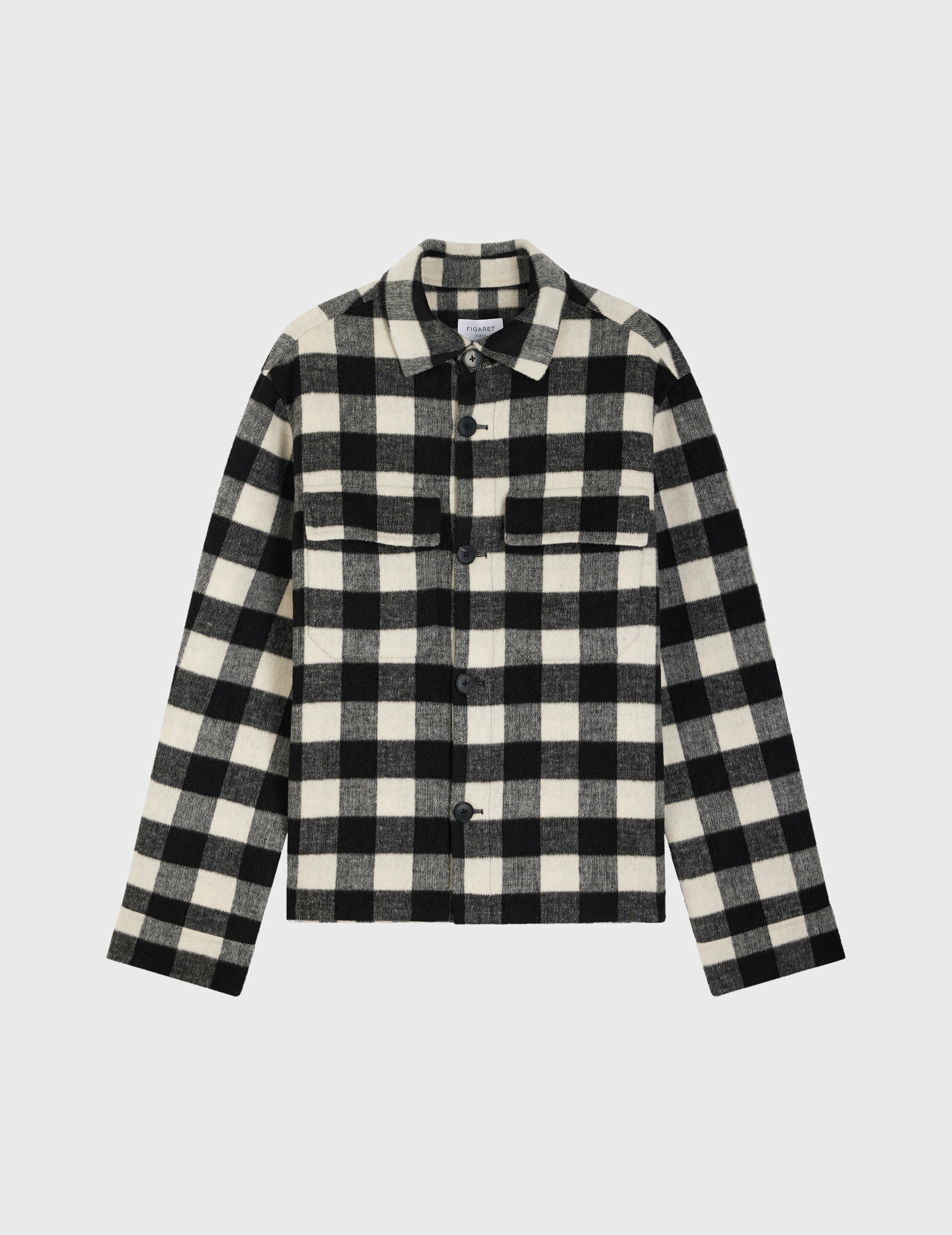 Veste inoa en double face à carreaux noir