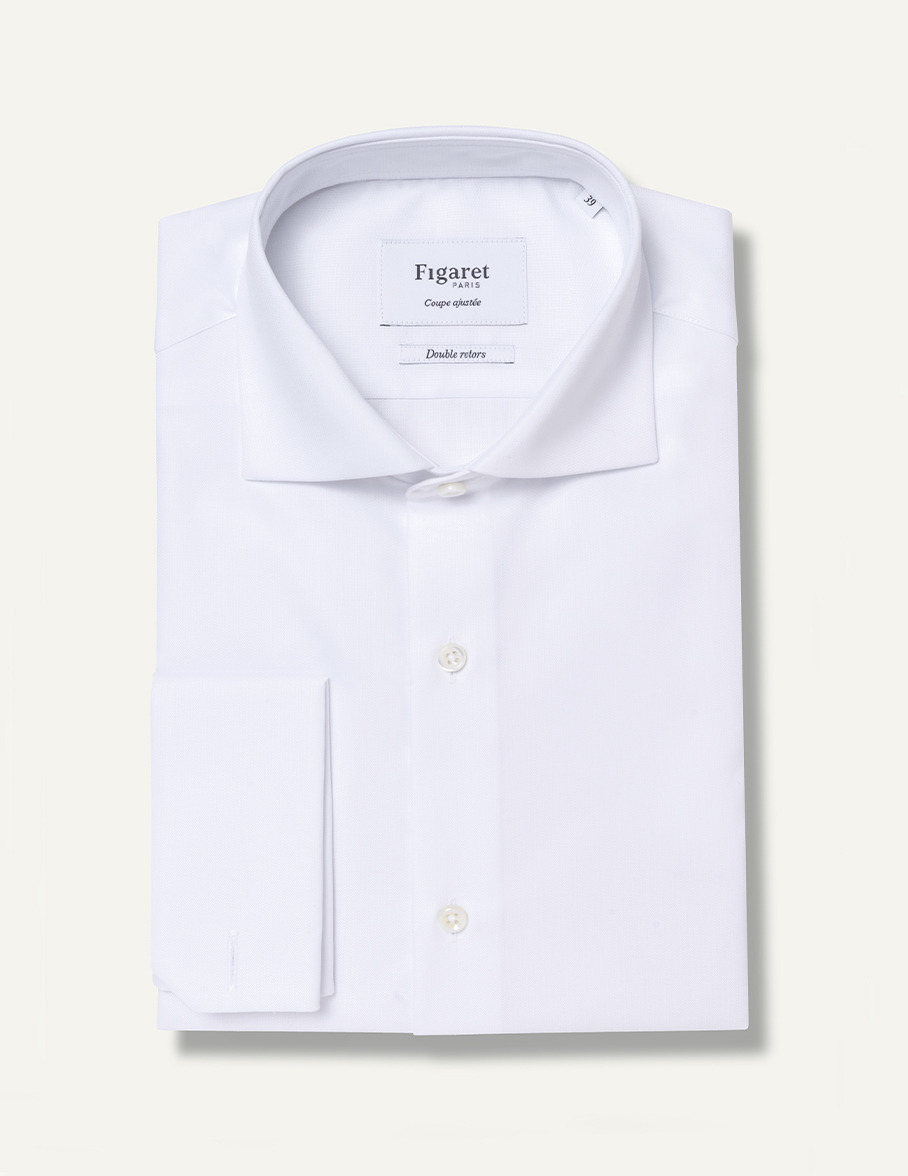 Chemise Ajustée en façonné blanche