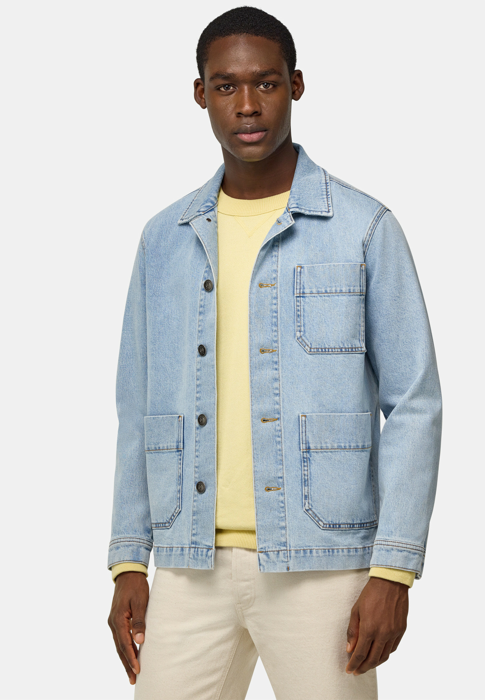 Veste Chemise De Travail En Denim De Coton