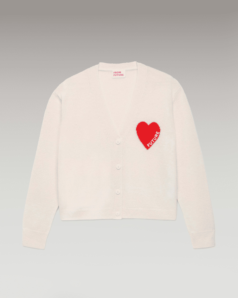 Pull Cardigan Coeur Léger
