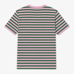 T-shirt manches courtes en coton à rayures vert sapin