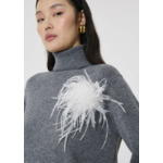 Broche Arthur-Ecru en Plume D'Autruche