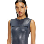 Robe longue métallisée avec zip