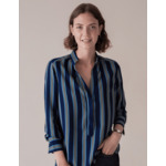 Blouse Sandra en viscose rayée marine