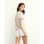 Pull Col V Bandes Bicolores Manches