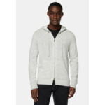 Pull Full Zip À Capuche Gris En Cachemire Mélangé