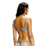 Soutien-gorge balconnet en microfibre et dentelle effet camouflage