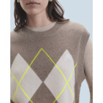 Pull Sans Manches à Motif Losange