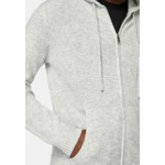 Pull Full Zip À Capuche Gris En Cachemire Mélangé