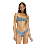 Soutien-gorge balconnet en microfibre et dentelle effet camouflage