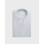 Chemise carl col droit ouvert en oxford gratté rayé marine