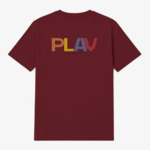 T-shirt manches courtes en coton avec imprimé PLAY dos rouge merlot