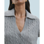 Pull Cardigan à Cotes