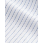 Chemise augsute col français en oxford rayé bleu