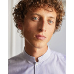 Chemise Ajustée en popeline rayée marine