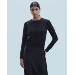 Pull Col Rond Strass Allover Léger