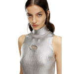 Robe courte en coton métallisé