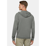 Pull Full Zip Vert À Capuche En Laine Mérinos