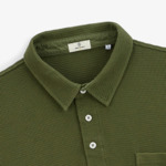 Polo manches longues Logano gaufré vert militaire