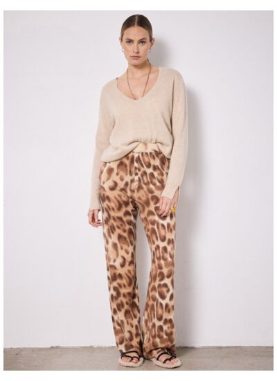 Pantalon cachemire Marius LEOPARD