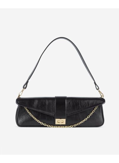 Pochette Longue En Cuir Noir