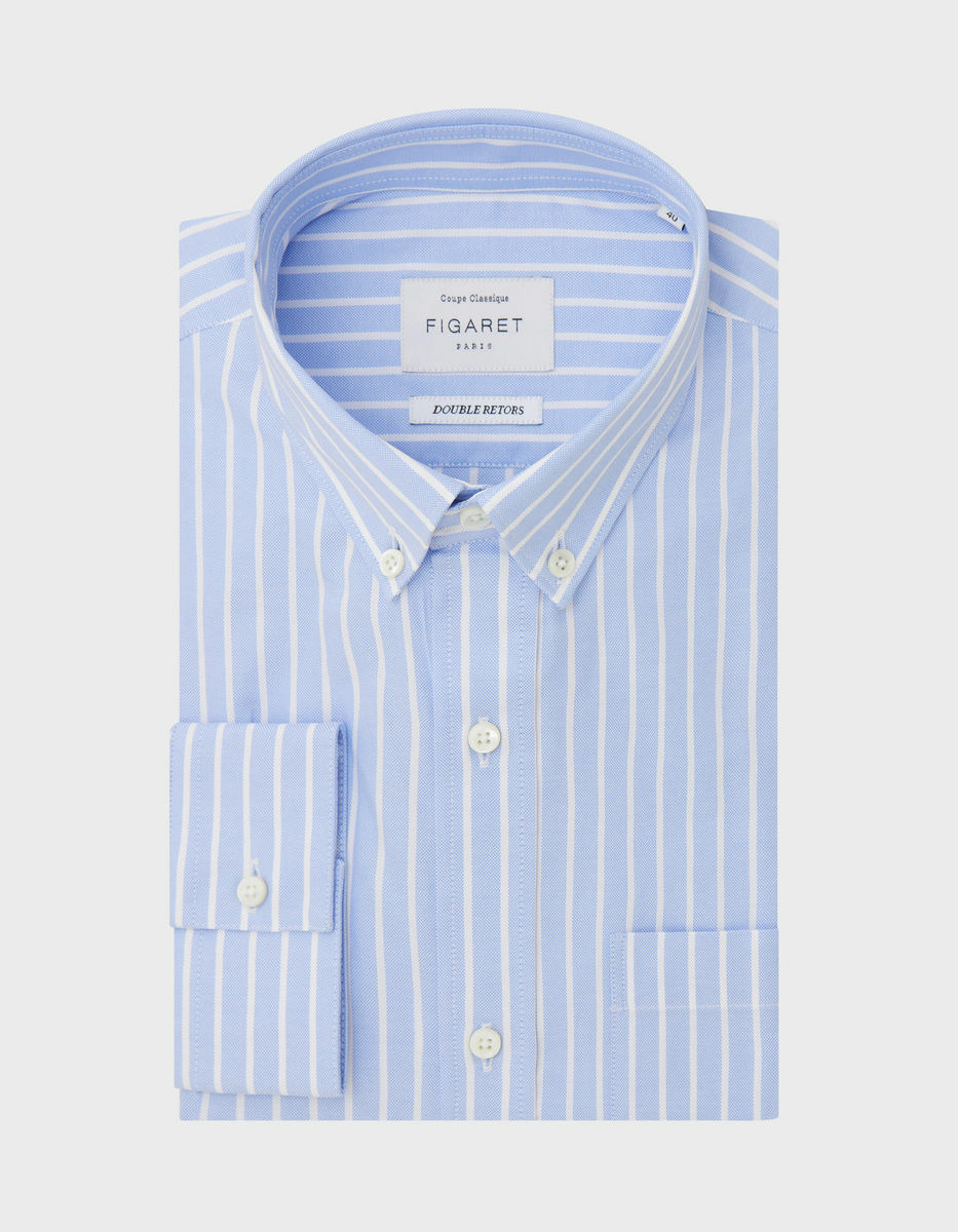 Chemise Classique rayée bleue