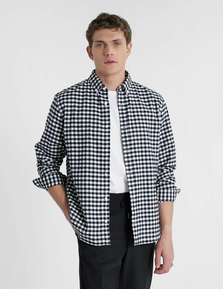 Chemise Gaspard à carreaux noirs