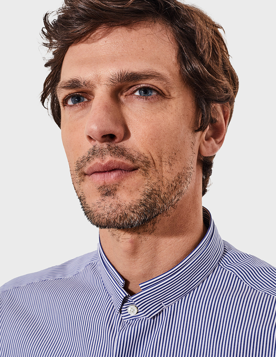 Chemise Ajustée rayée bleue