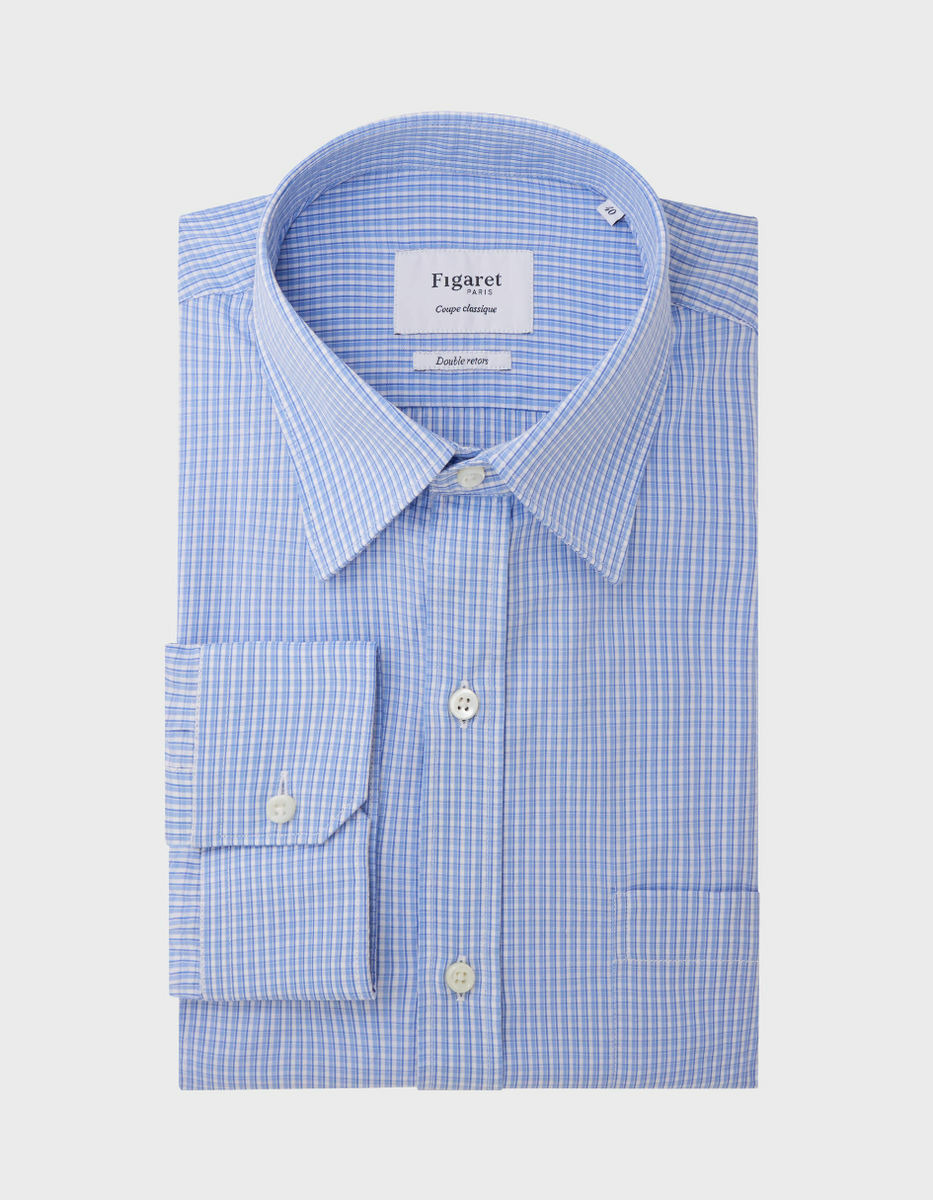 Chemise Classique à carreaux bleus