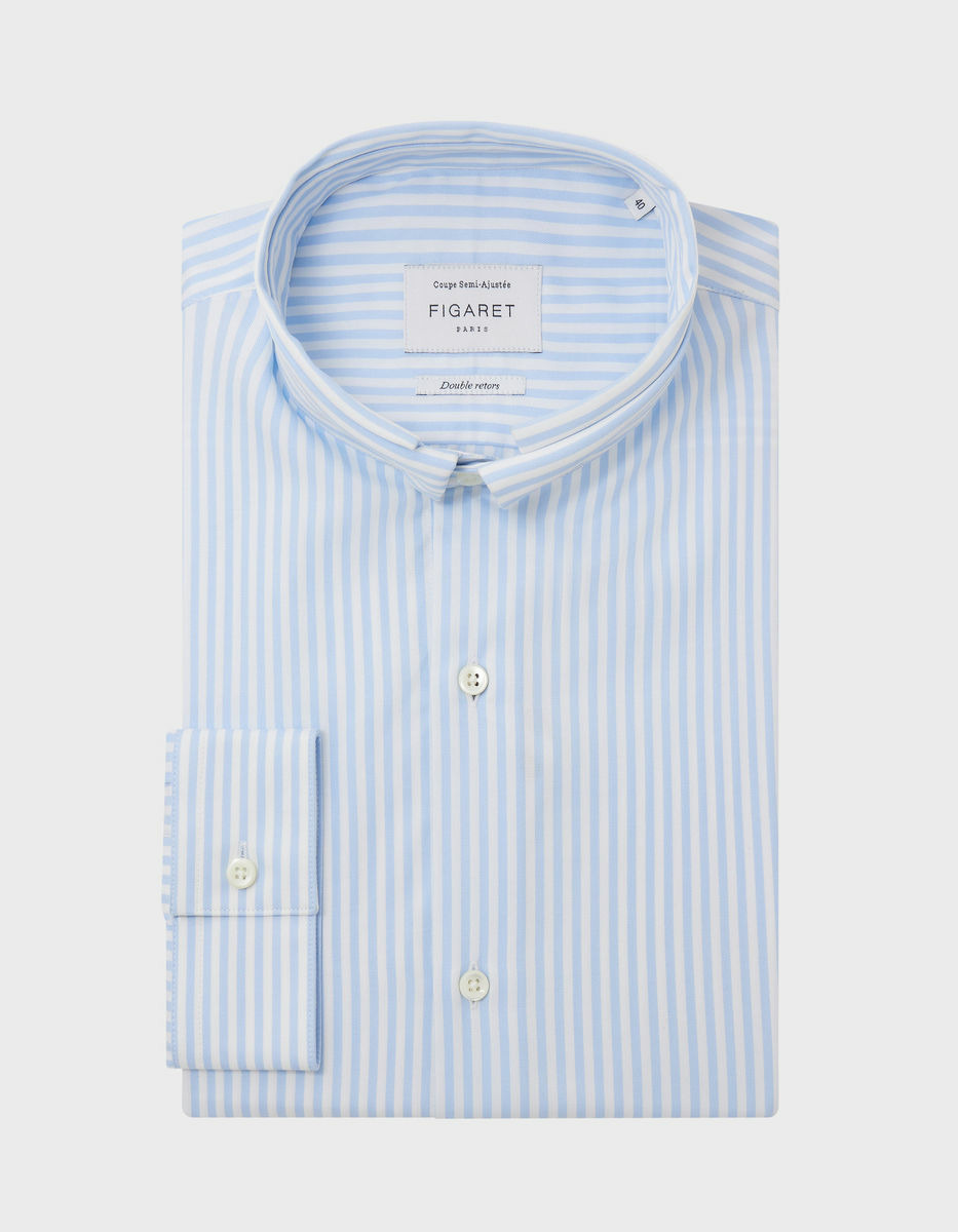 Chemise Semi-ajustée rayée bleue