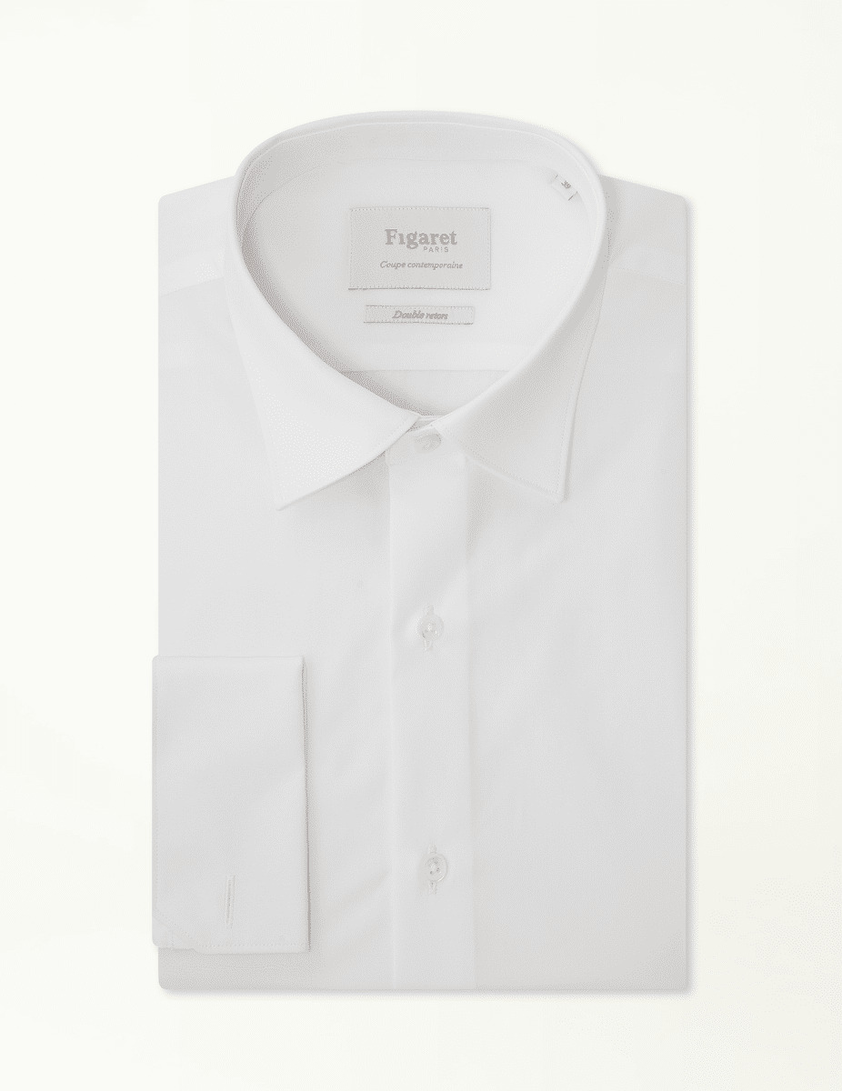 Chemise Prestige contemporaine en popeline Giza 87 blanche