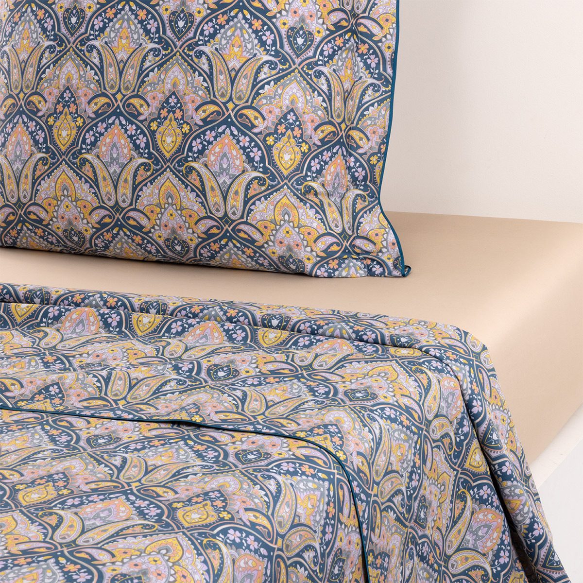 Yves Delorme - Drap plat en satin multicouleurs, Dandy