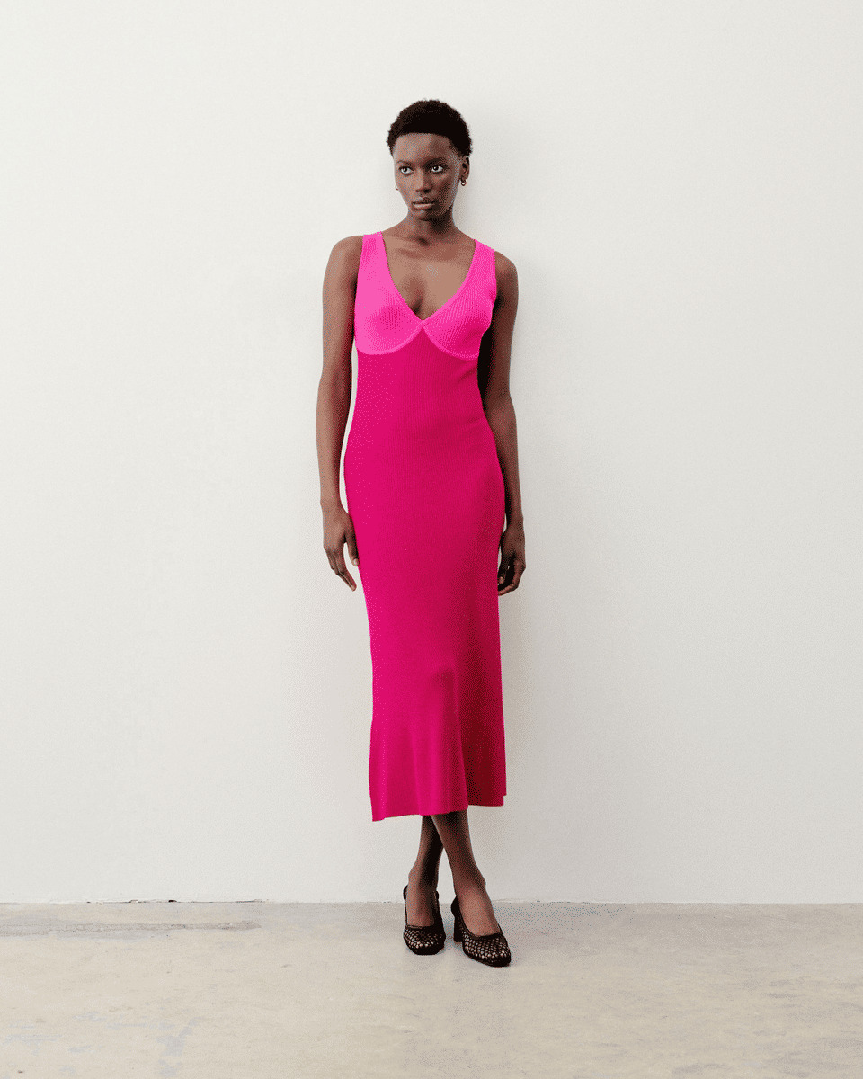 Robe Longue Bretelle Bicolore