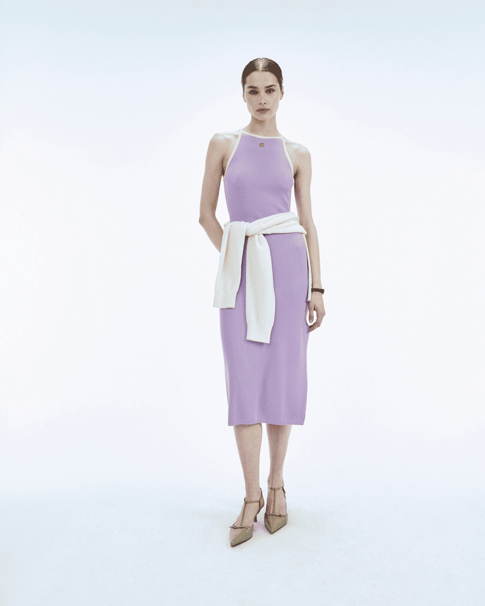 Robe Longue Bretelle Bicolore