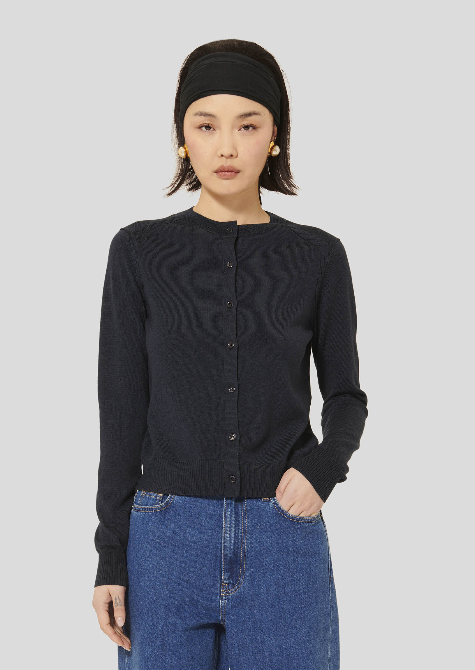 Gilet Ginno-Nuit en Laine Merinos Extrafine