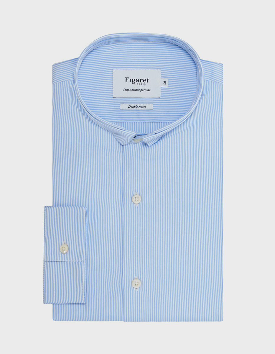 Chemise Contemporaine rayée bleue